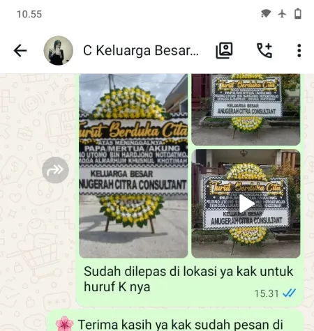 Pengiriman Papan Bunga Duka Karet Semanggi